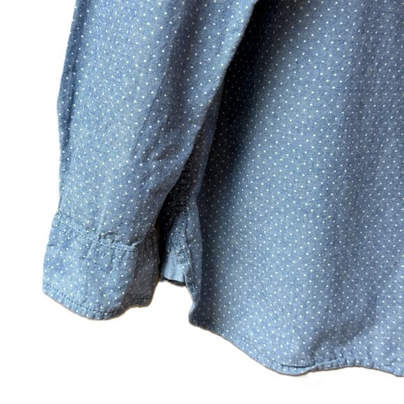 Weatherproof Vintage Chambray Polka Dot Shirt XL Womens Blue - Picture 6 of 8